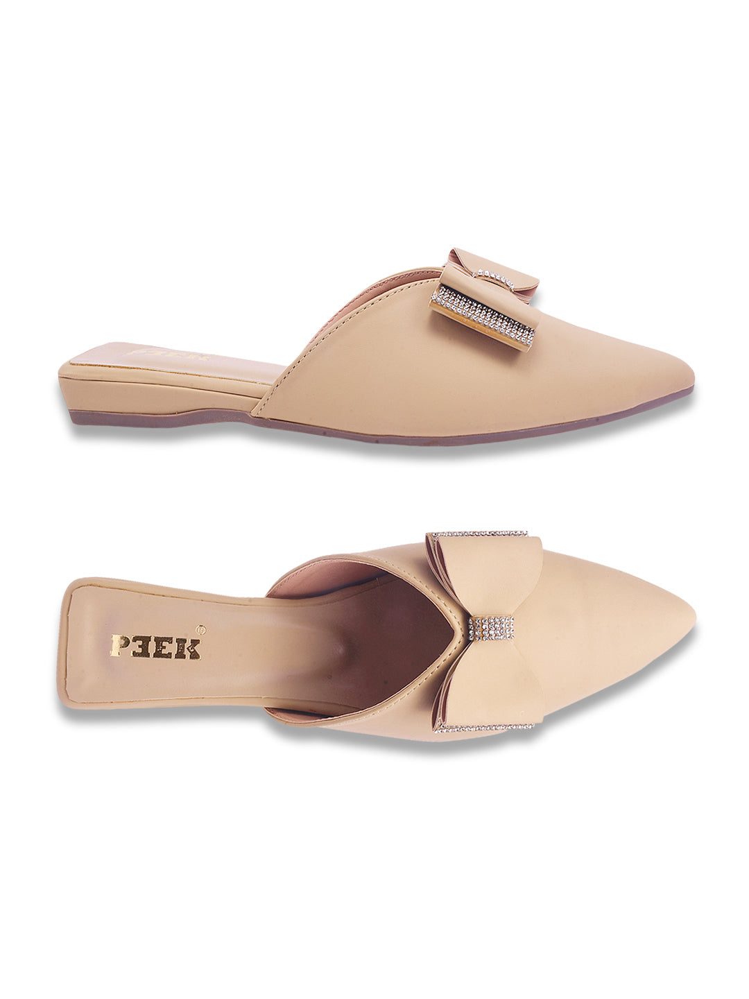 Bow Solid Pointed Toe Mules
