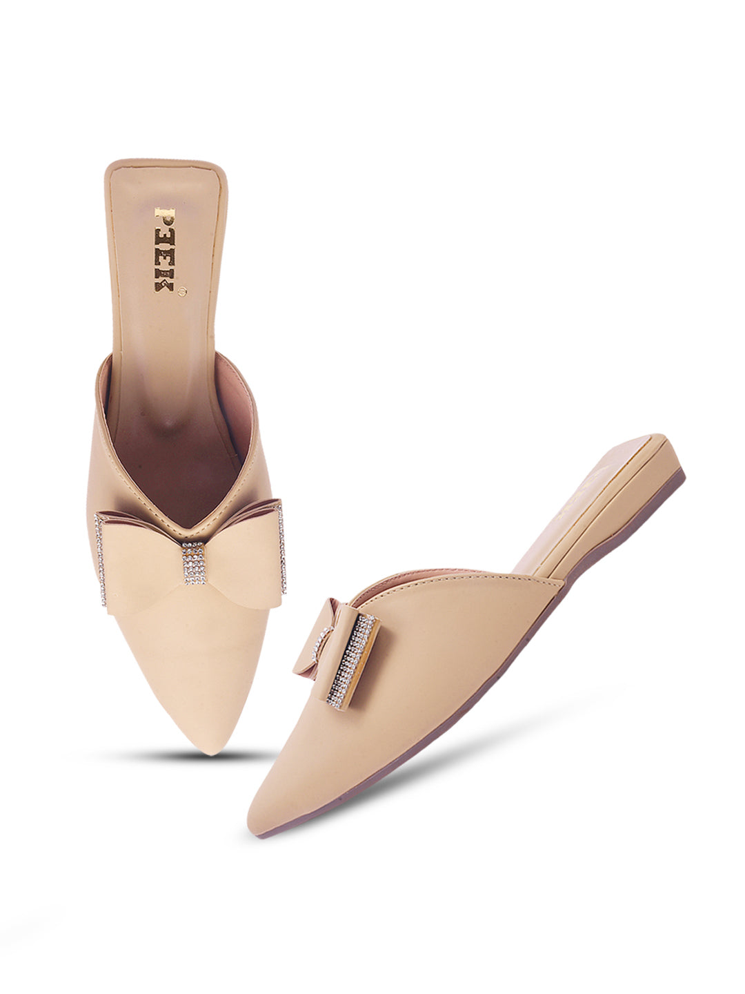 Bow Solid Pointed Toe Mules