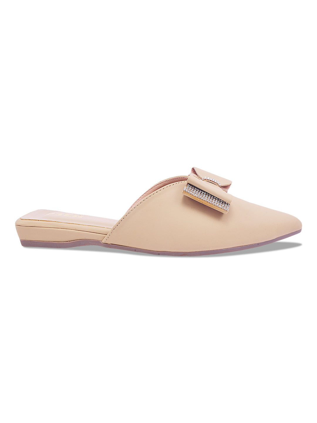 Bow Solid Pointed Toe Mules