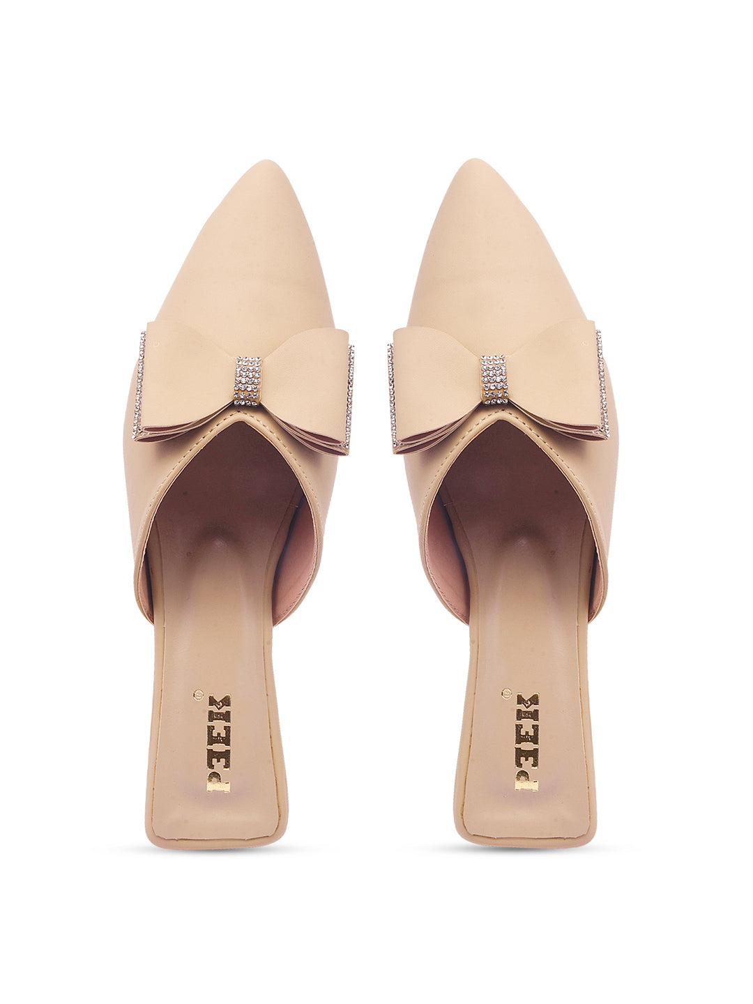 Bow Solid Pointed Toe Mules