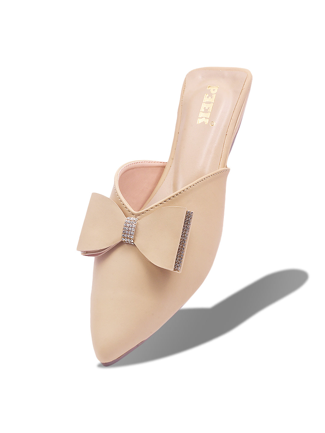 Bow Solid Pointed Toe Mules