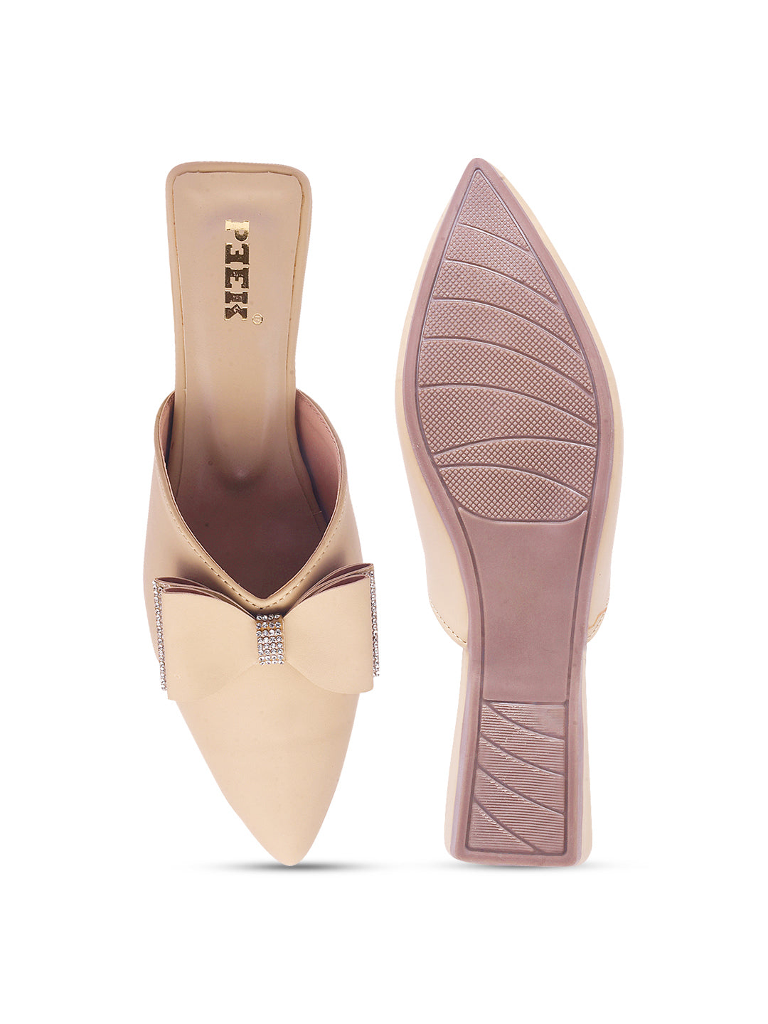 Bow Solid Pointed Toe Mules