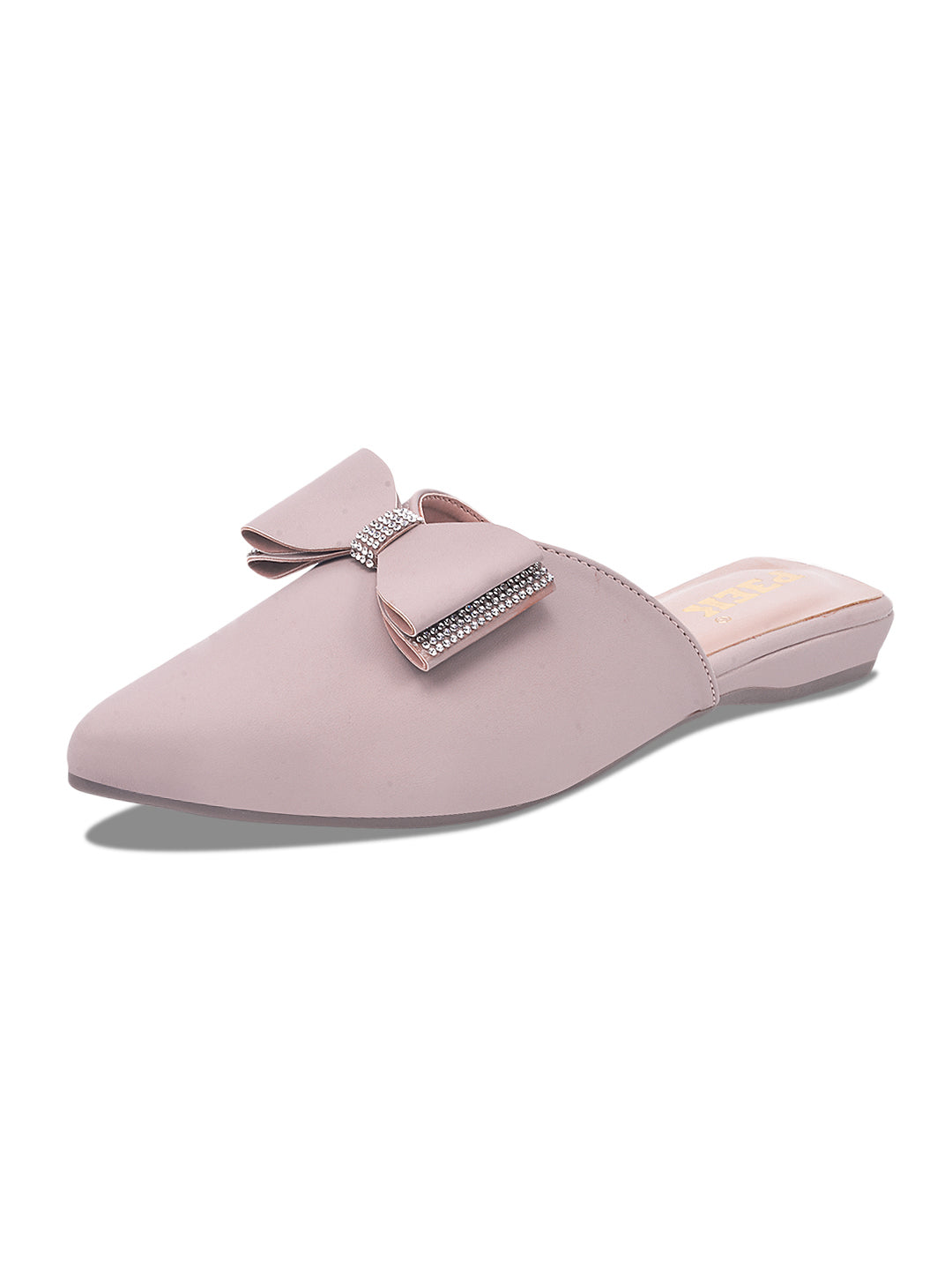 Bow Solid Pointed Toe Mules