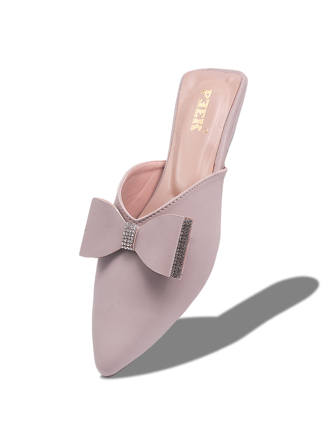 Bow Solid Pointed Toe Mules