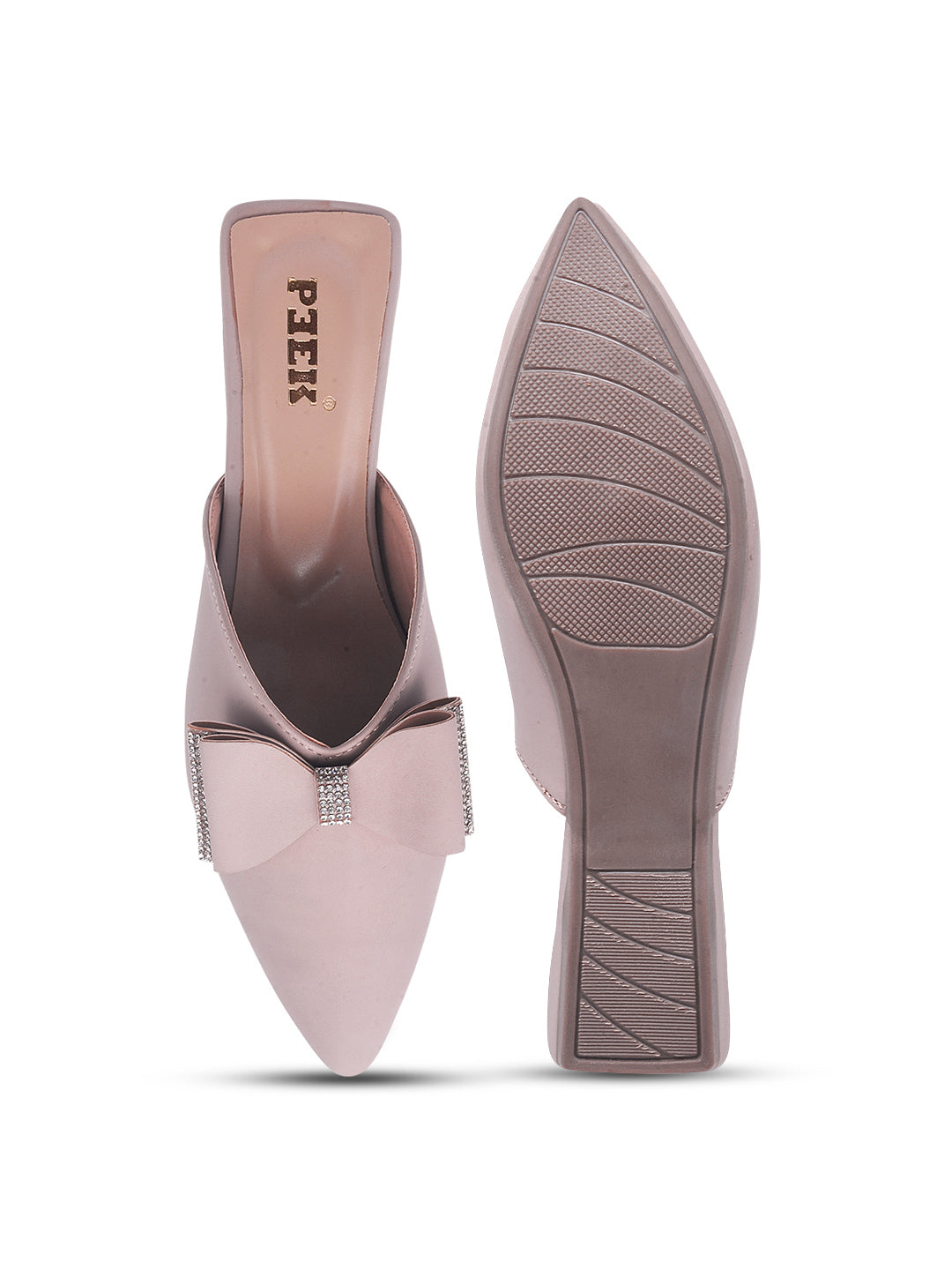 Bow Solid Pointed Toe Mules
