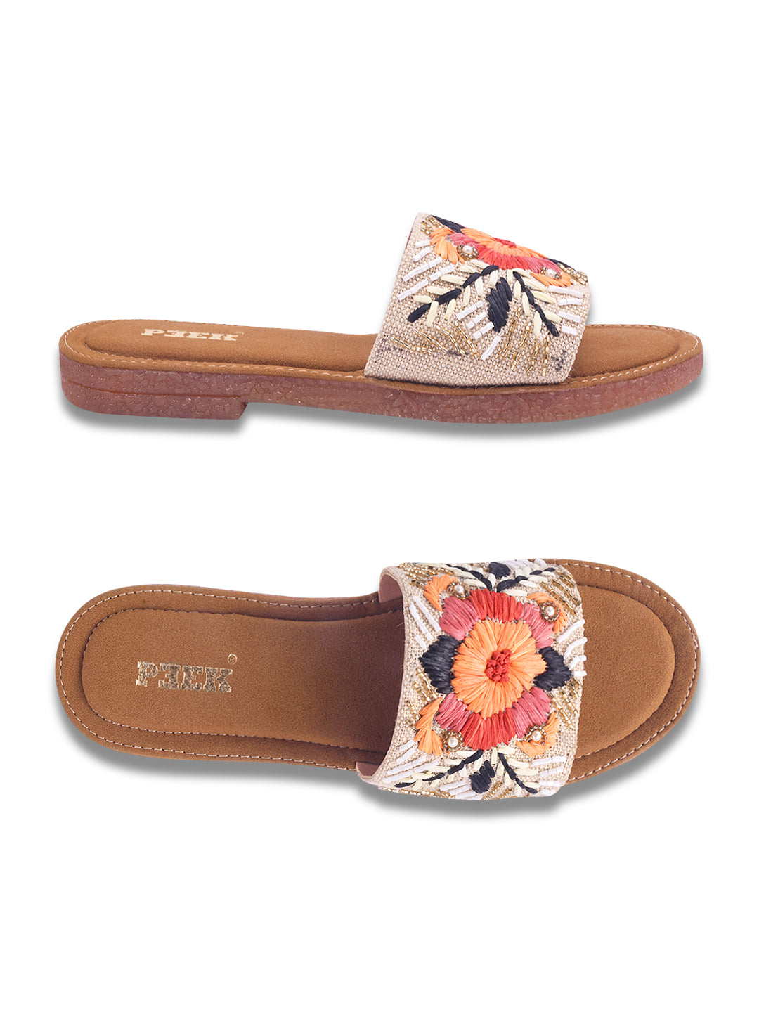 Flower 1 Handcrafted Floral Embroidered Flats