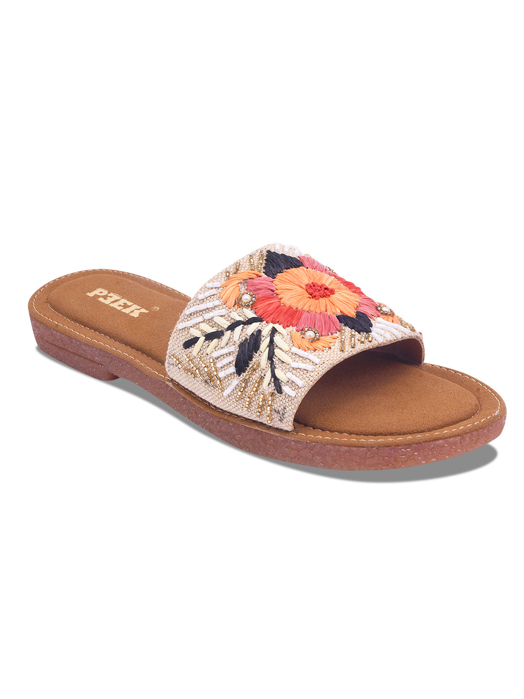 Flower 1 Handcrafted Floral Embroidered Flats
