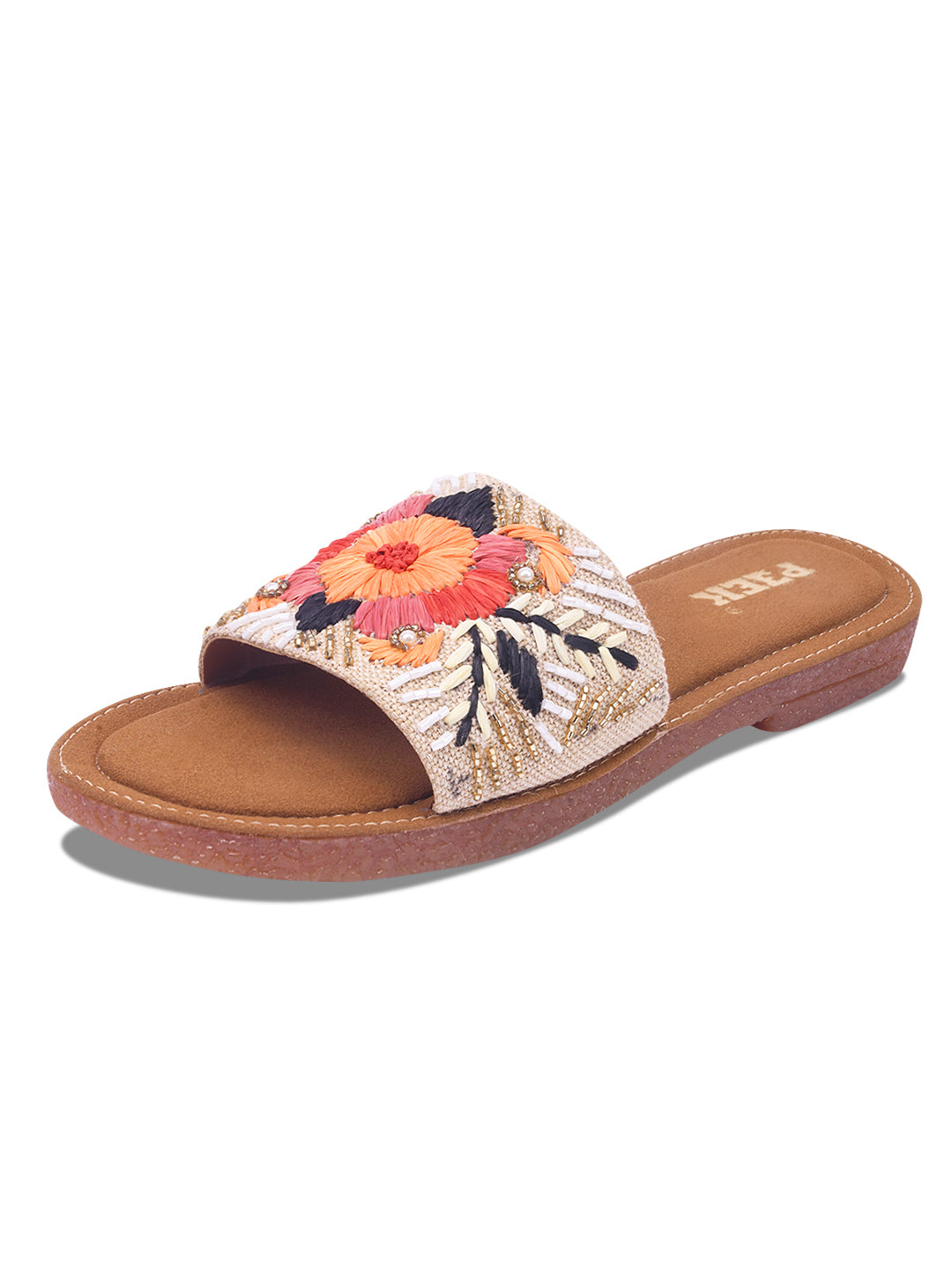 Flower 1 Handcrafted Floral Embroidered Flats