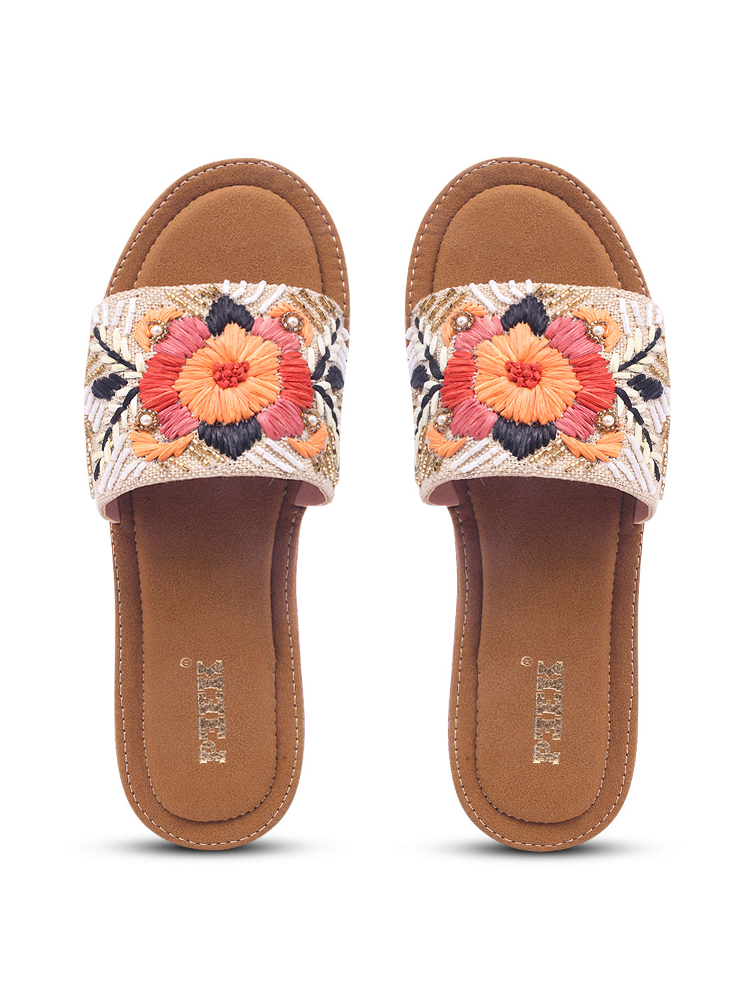 Flower 1 Handcrafted Floral Embroidered Flats