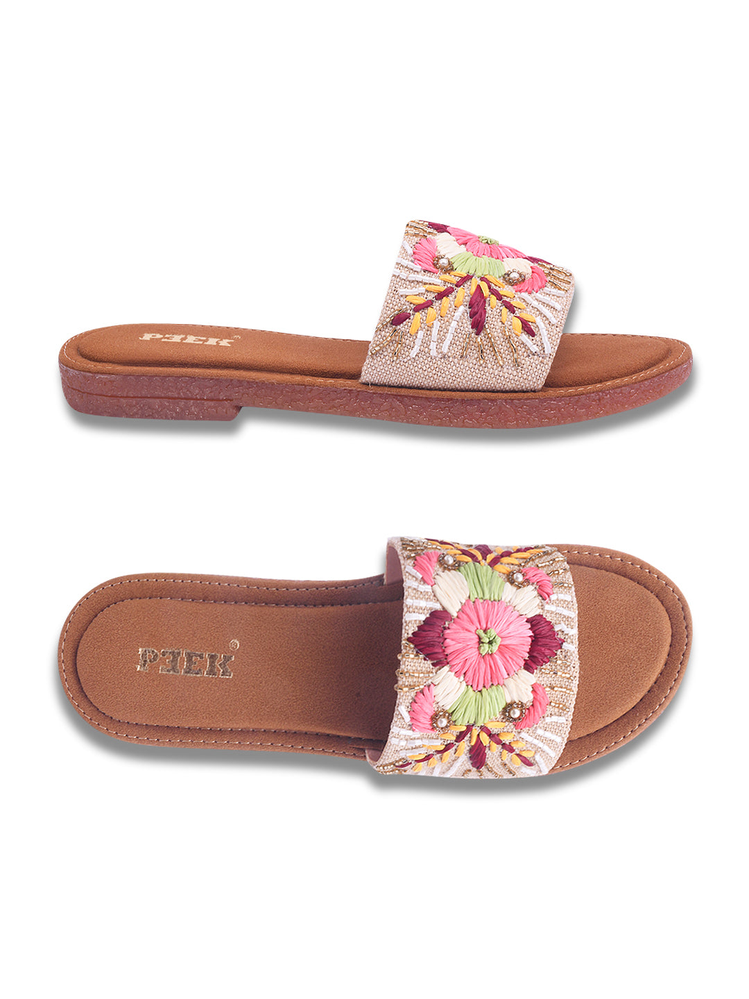 Flower 1 Handcrafted Floral Embroidered Flats