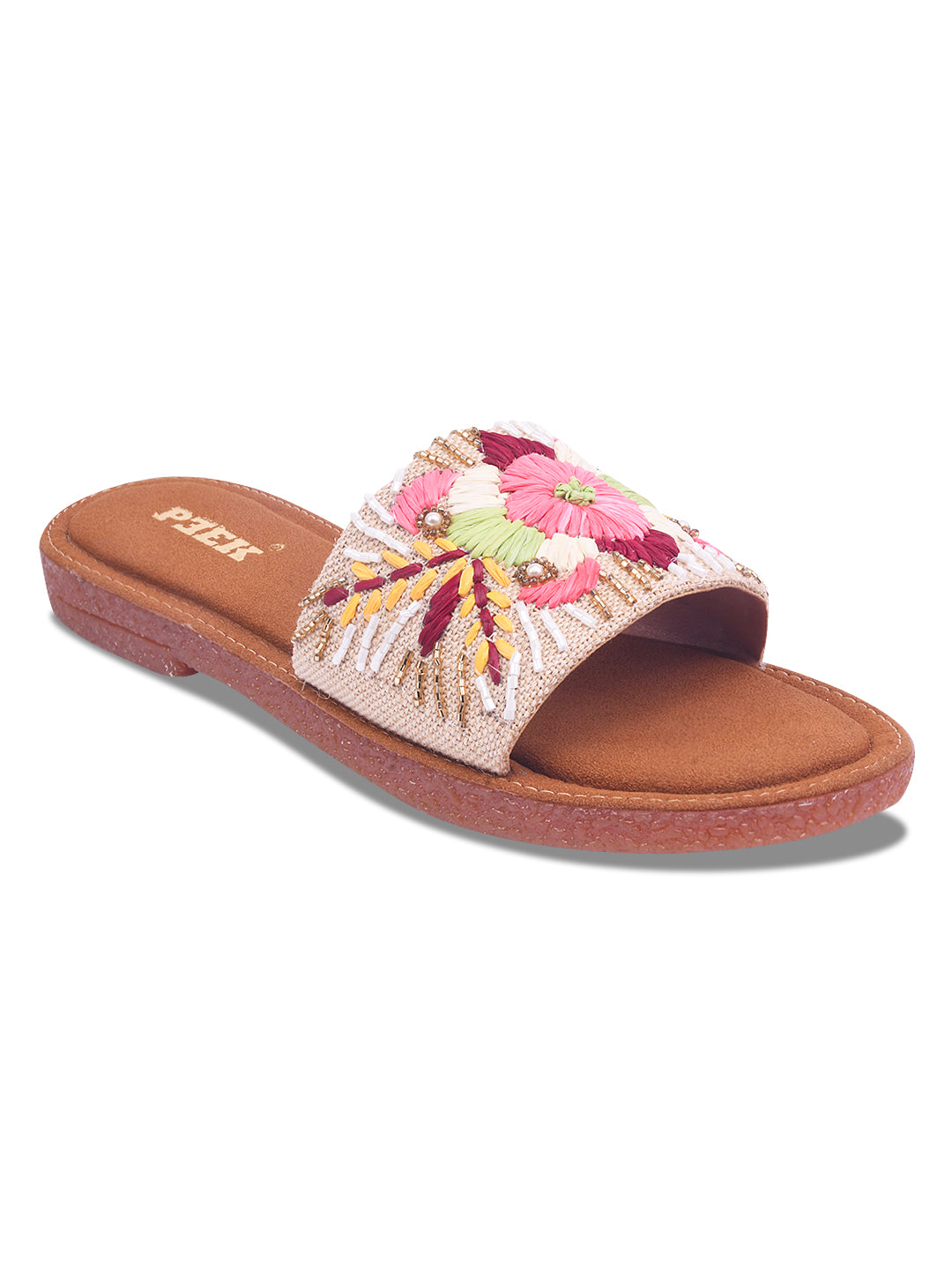 Flower 1 Handcrafted Floral Embroidered Flats