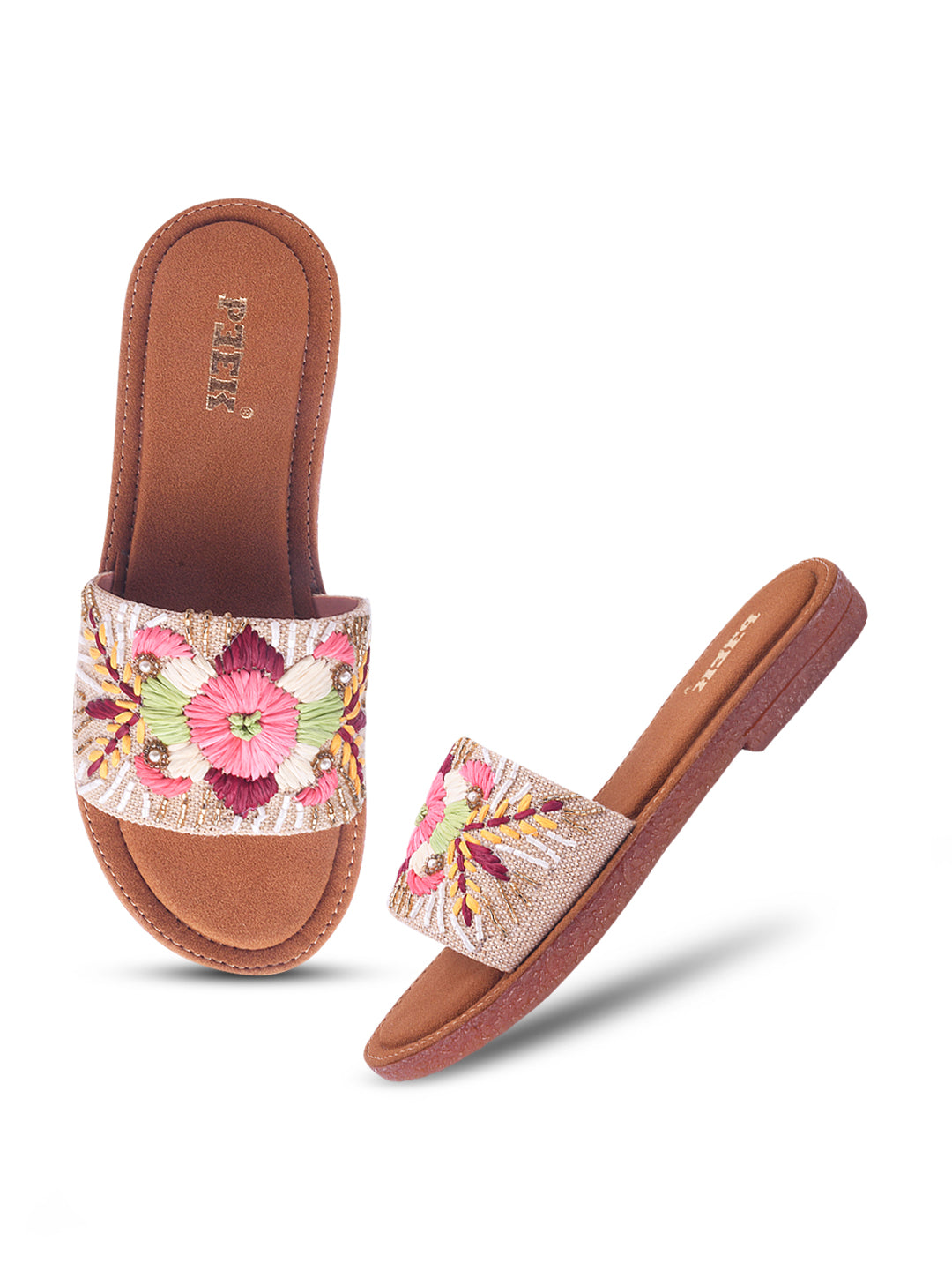 Flower 1 Handcrafted Floral Embroidered Flats