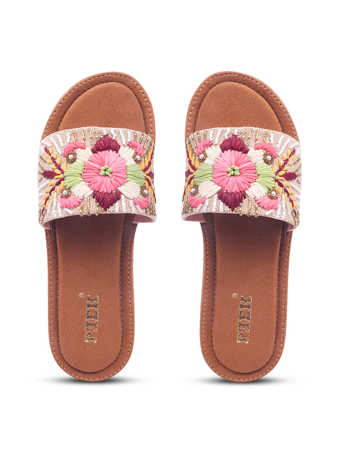 Flower 1 Handcrafted Floral Embroidered Flats