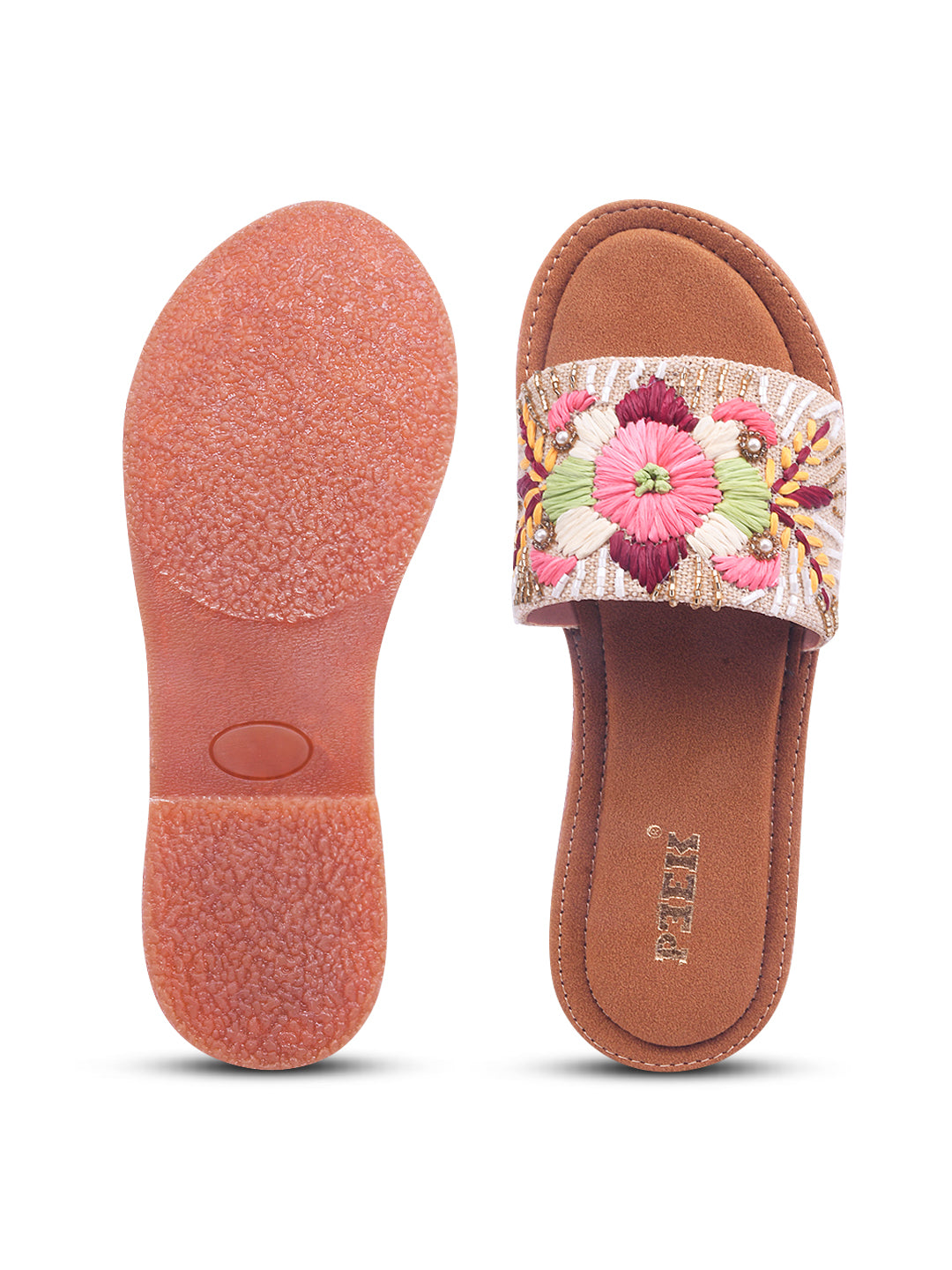 Flower 1 Handcrafted Floral Embroidered Flats