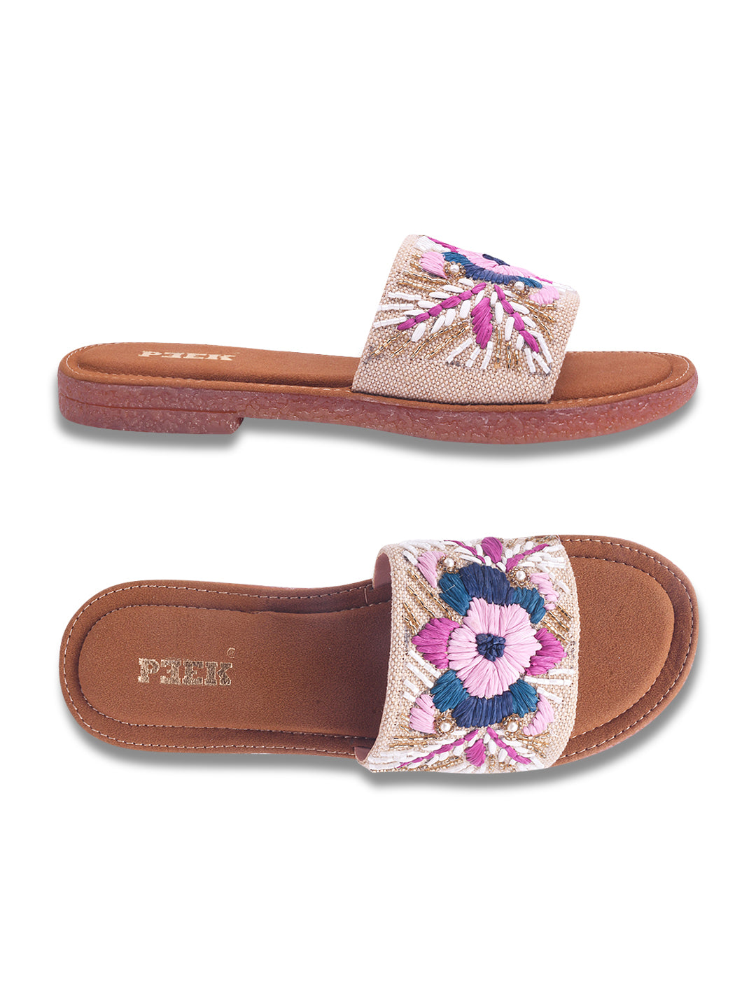 Flower 1 Handcrafted Floral Embroidered Flats