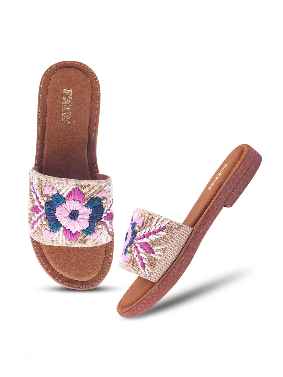Flower 1 Handcrafted Floral Embroidered Flats