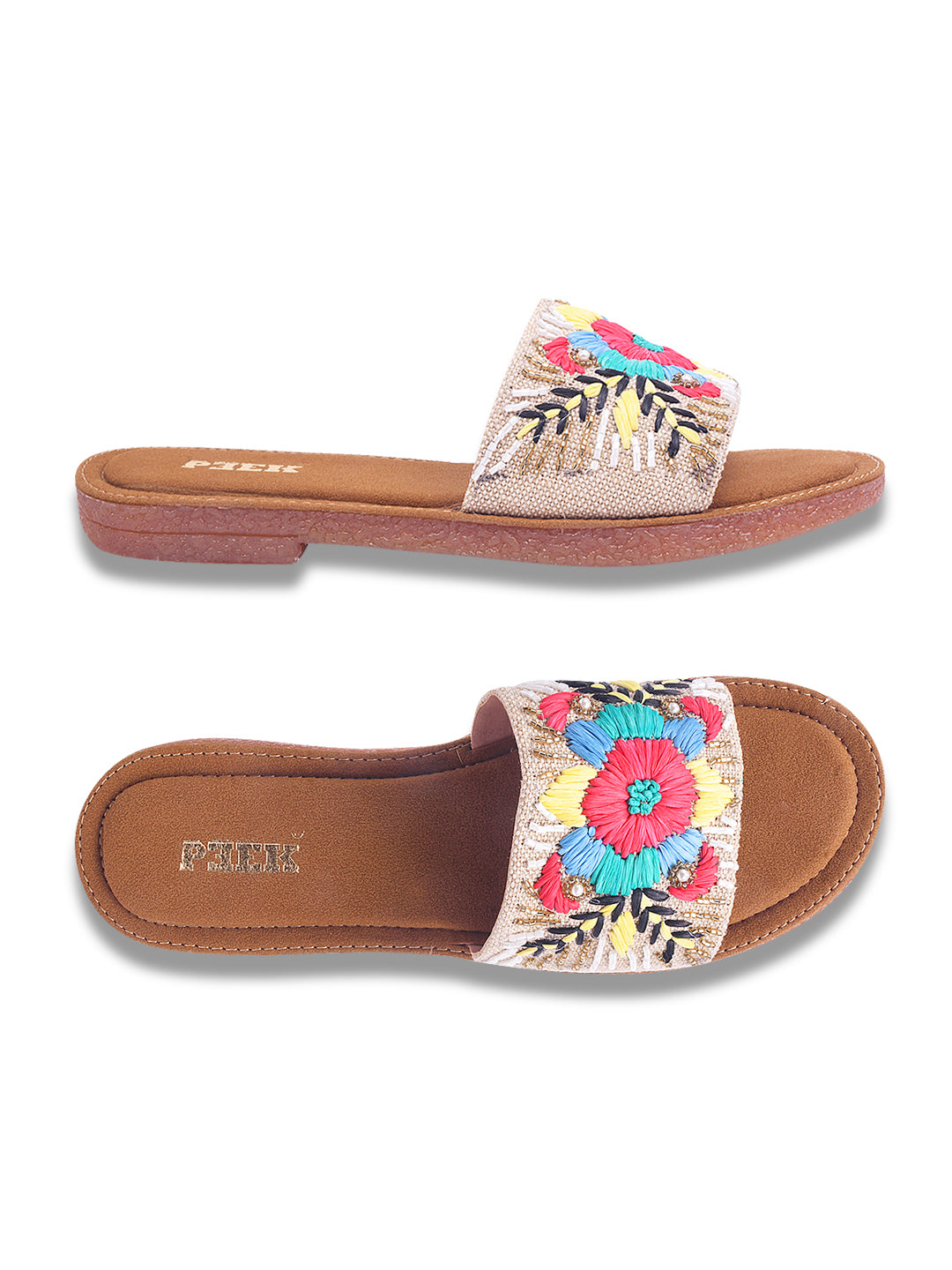 Flower 1 Handcrafted Floral Embroidered Flats