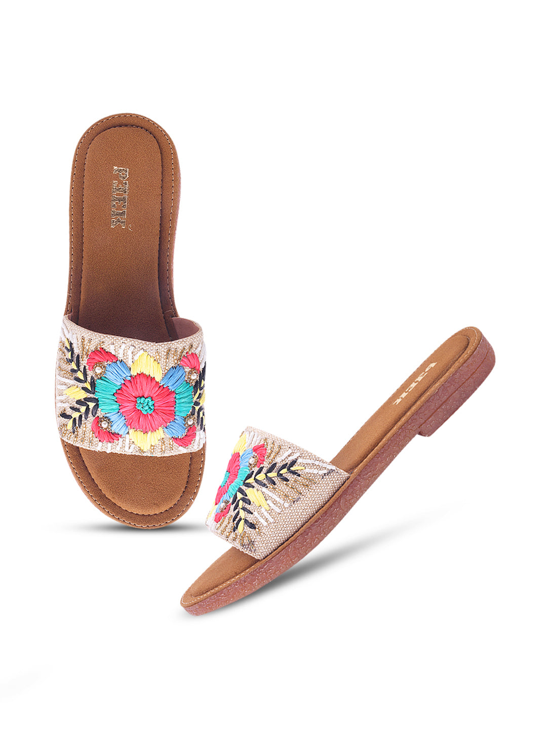 Flower 1 Handcrafted Floral Embroidered Flats