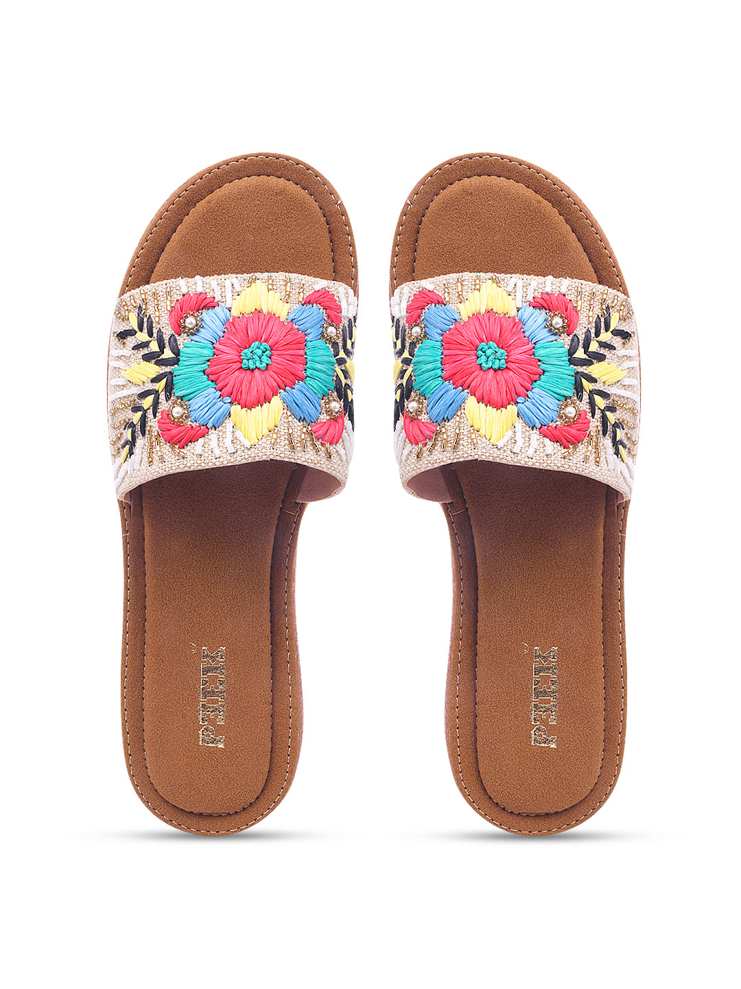 Flower 1 Handcrafted Floral Embroidered Flats