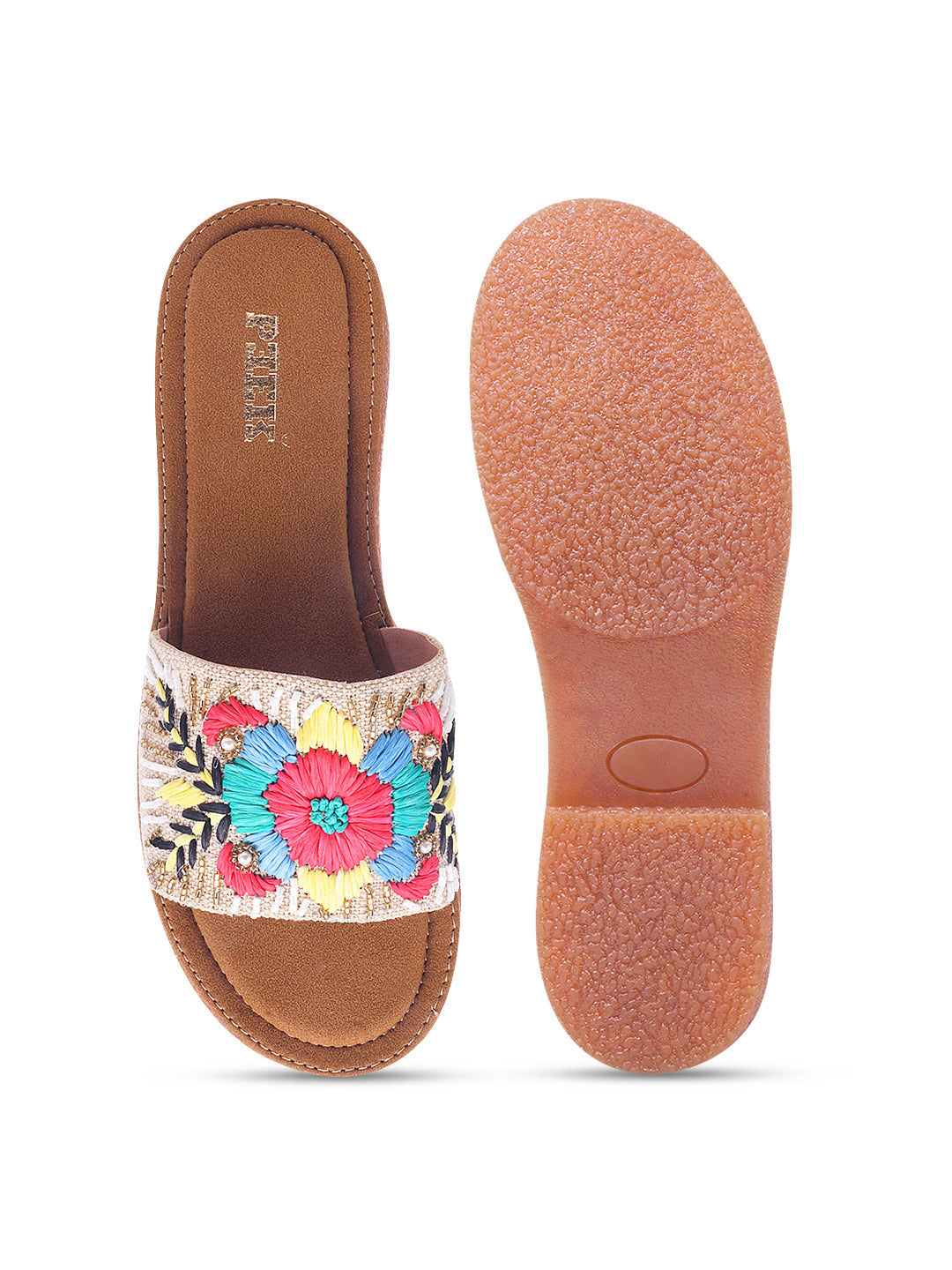 Flower 1 Handcrafted Floral Embroidered Flats