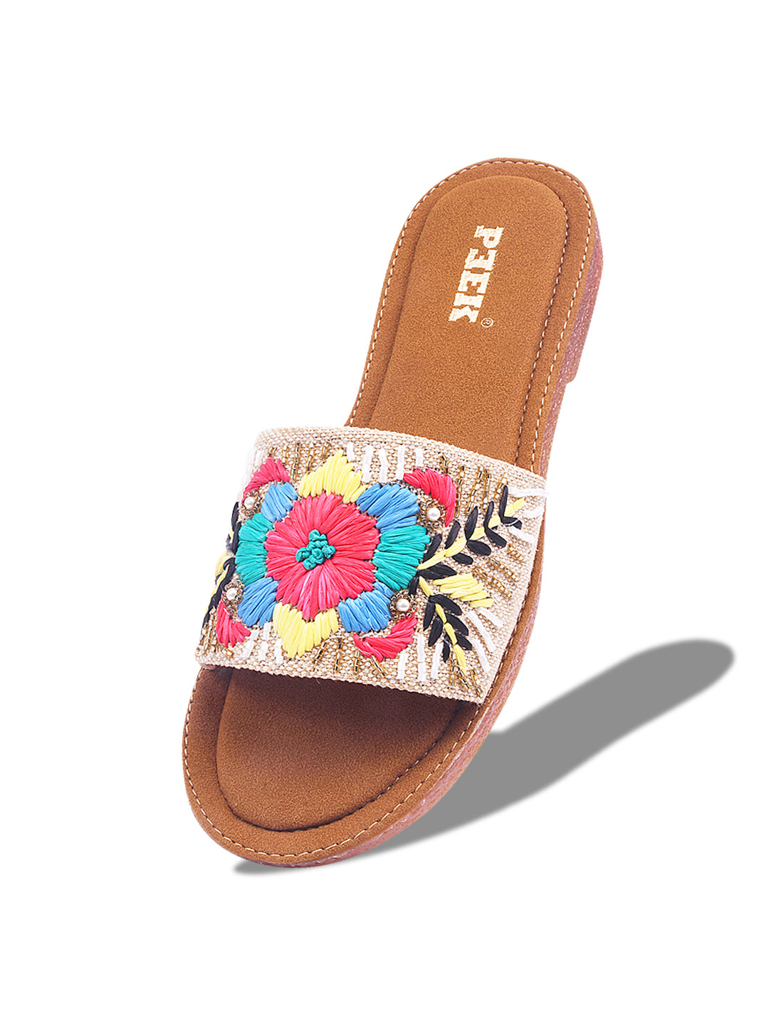 Flower 1 Handcrafted Floral Embroidered Flats