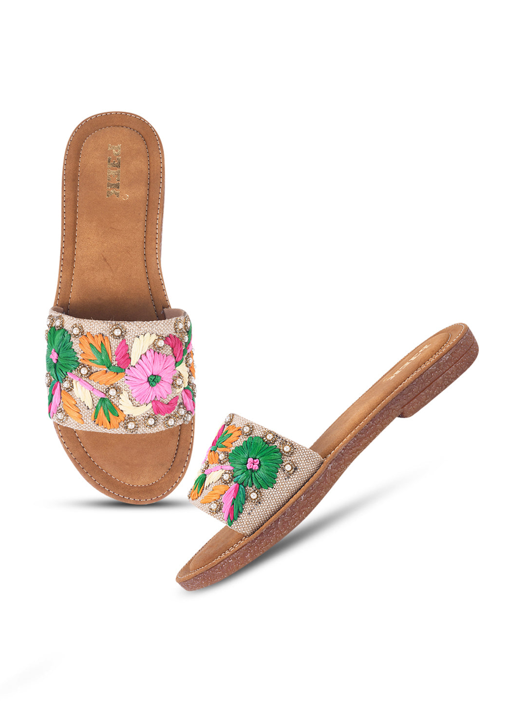Flower 2 Handcrafted Floral Embroidered Flats