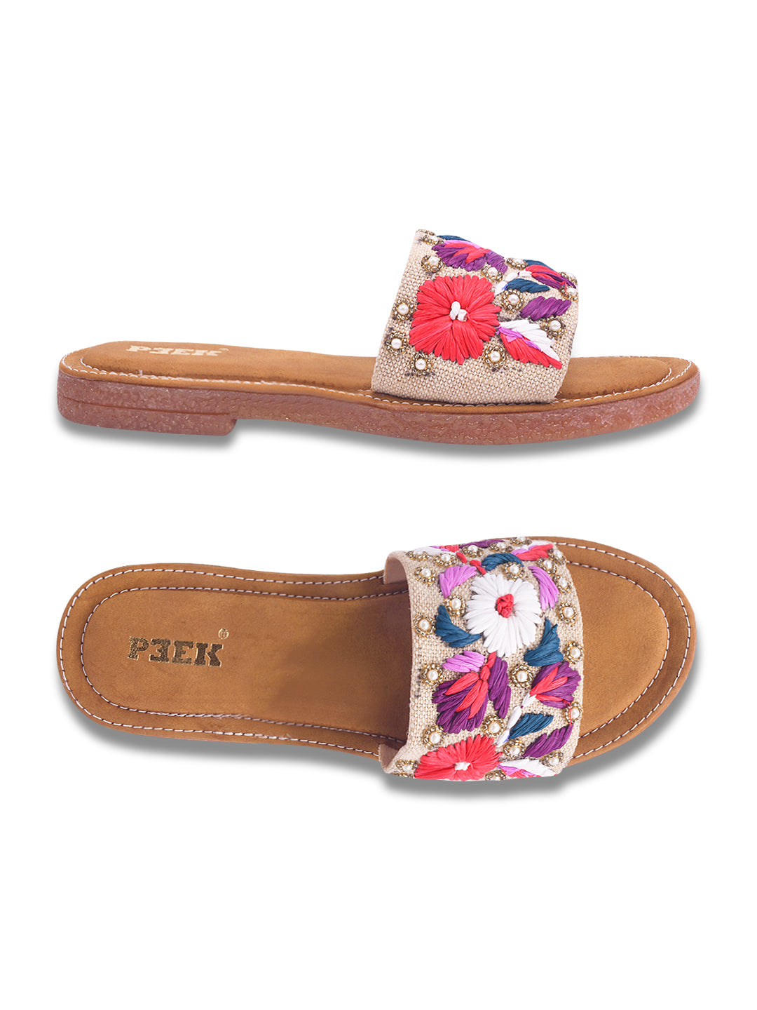 Flower 2 Handcrafted Floral Embroidered Flats