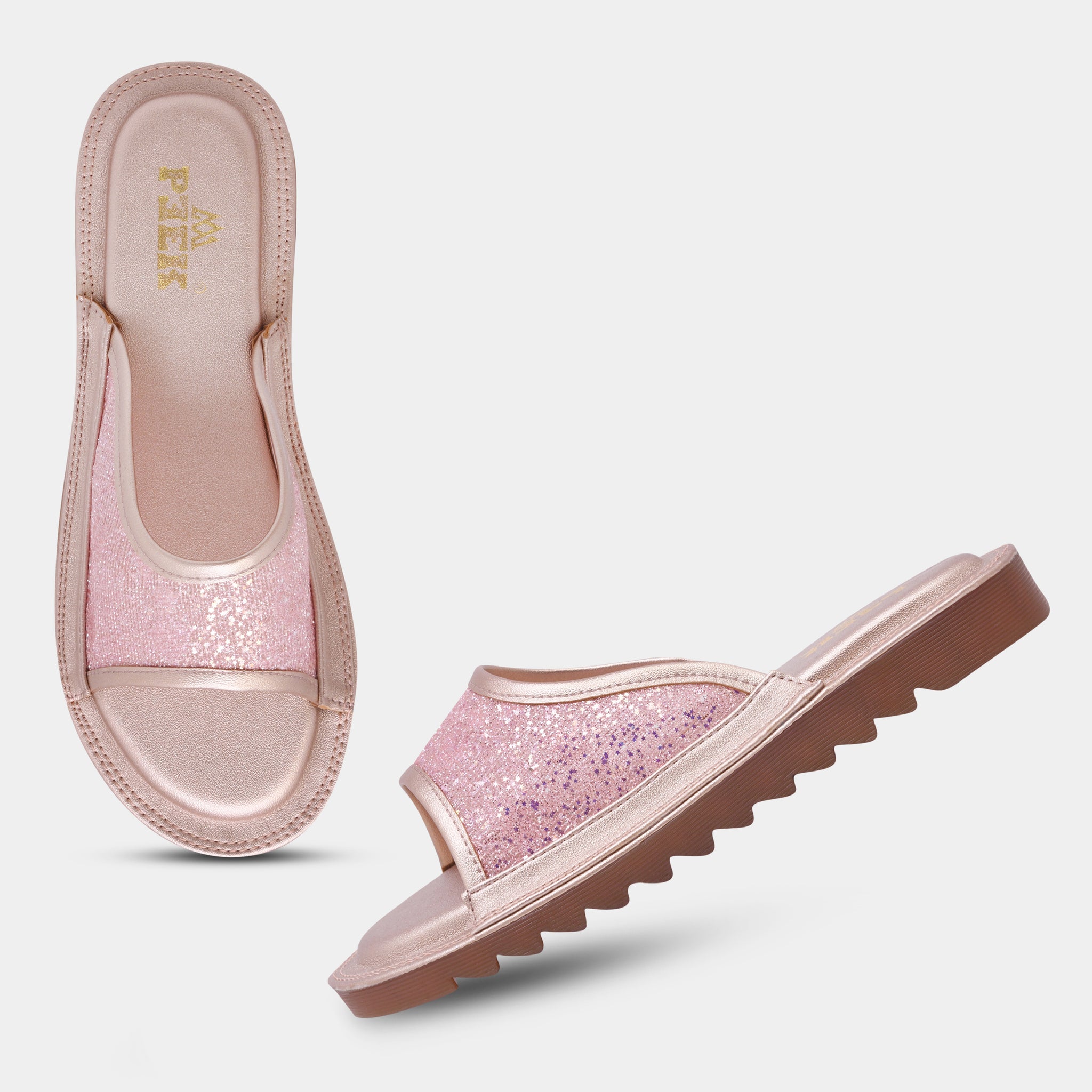 Glitter Slip On Flats for