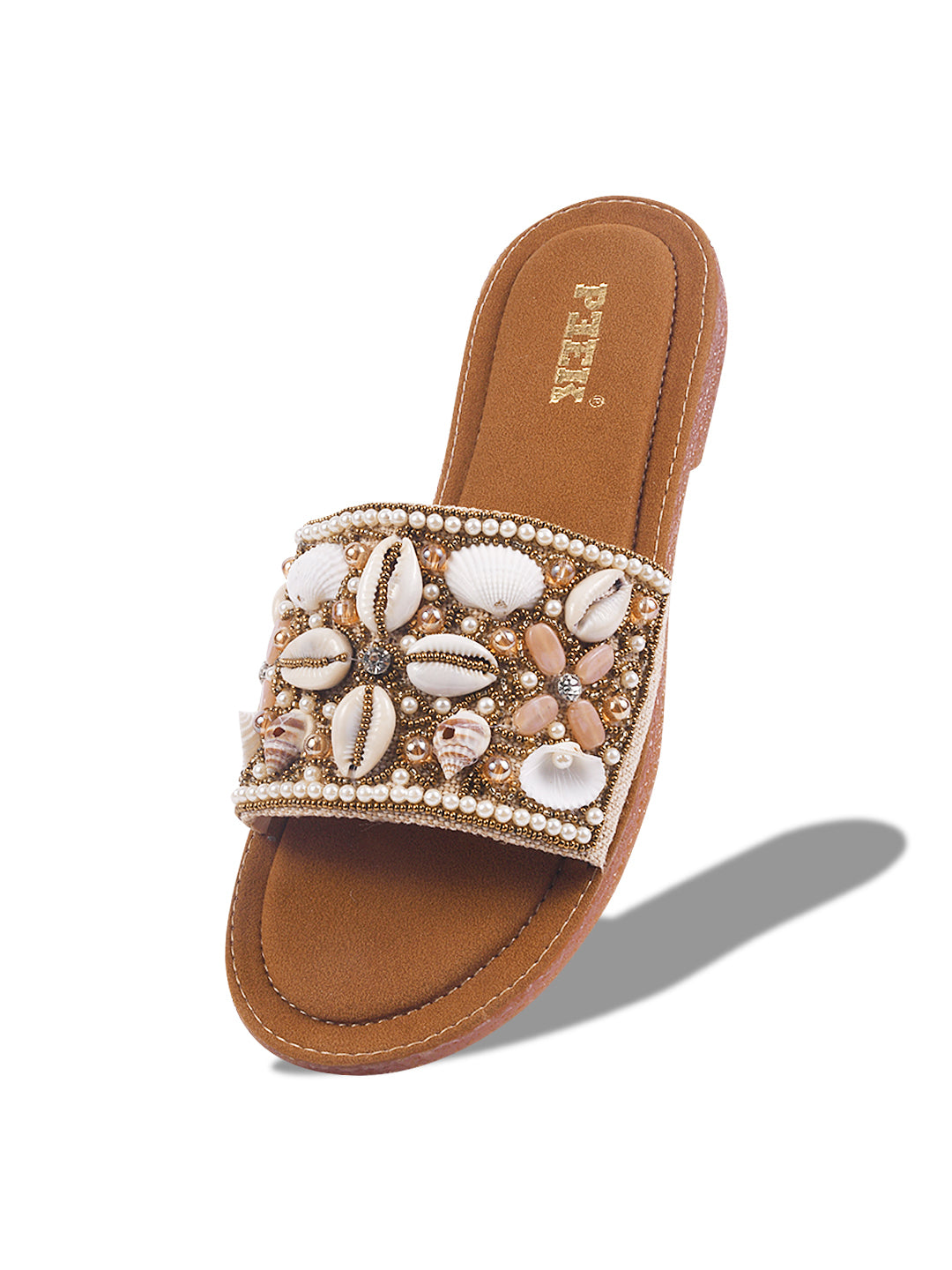 Stylish Handcrafted Flats with Shells, Beads & Stones