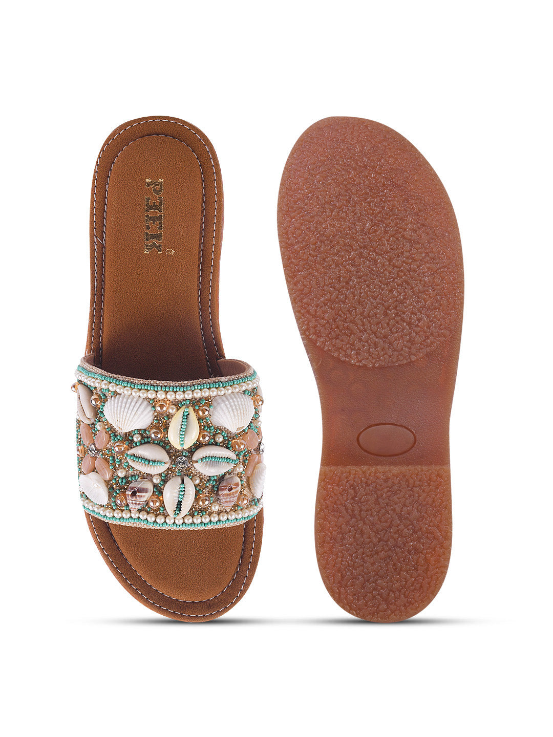 Stylish Handcrafted Flats with Shells, Beads & Stones
