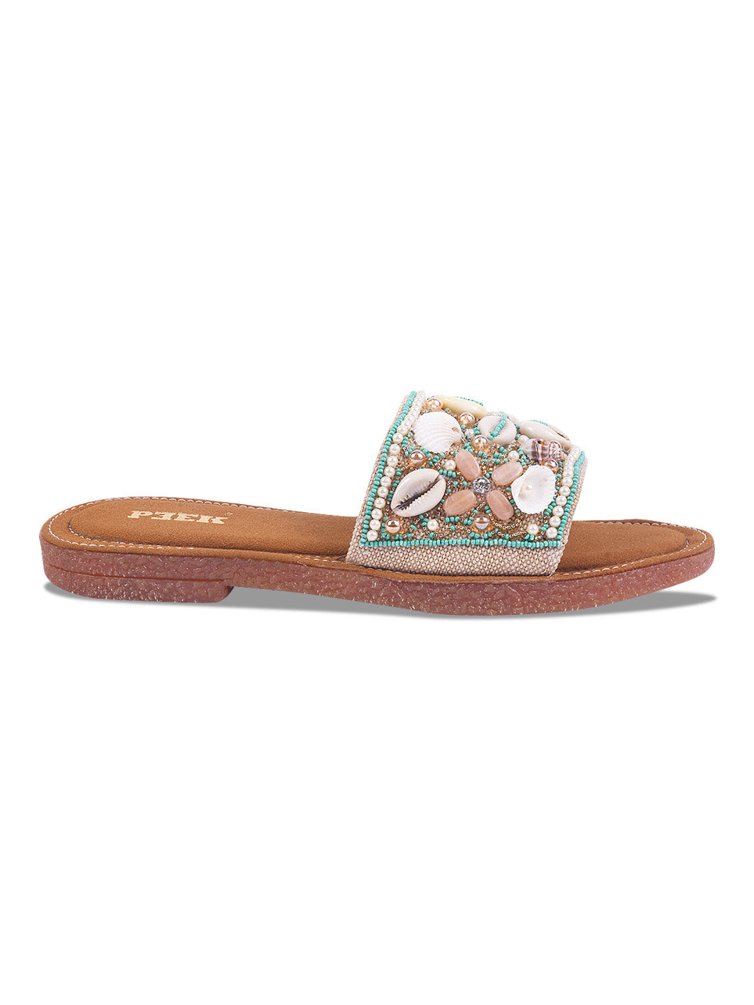 Stylish Handcrafted Flats with Shells, Beads & Stones