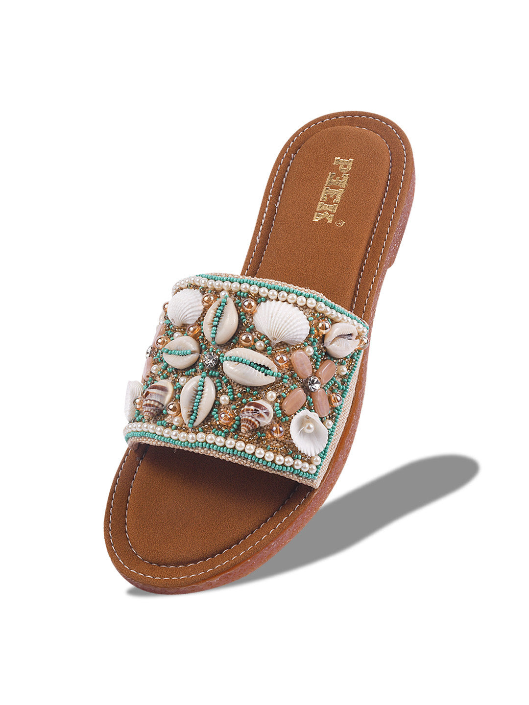 Stylish Handcrafted Flats with Shells, Beads & Stones