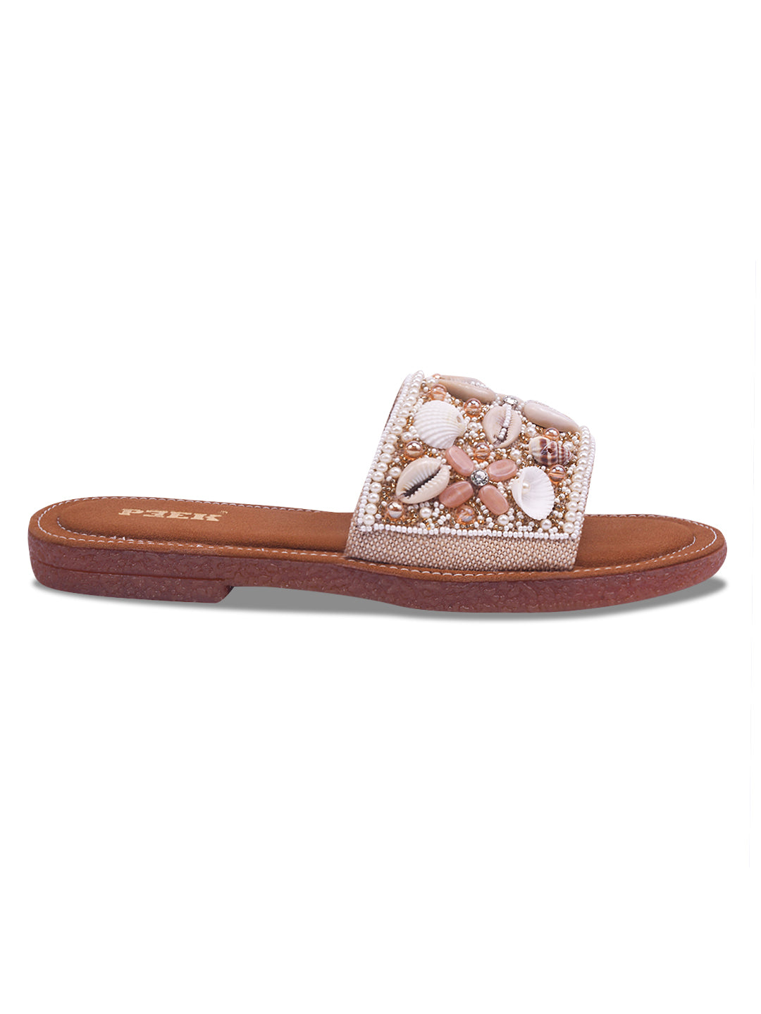 Stylish Handcrafted Flats with Shells, Beads & Stones