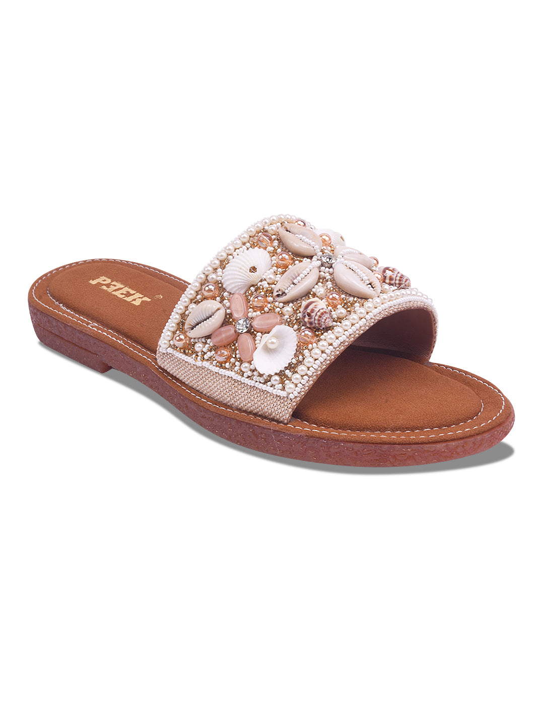 Stylish Handcrafted Flats with Shells, Beads & Stones