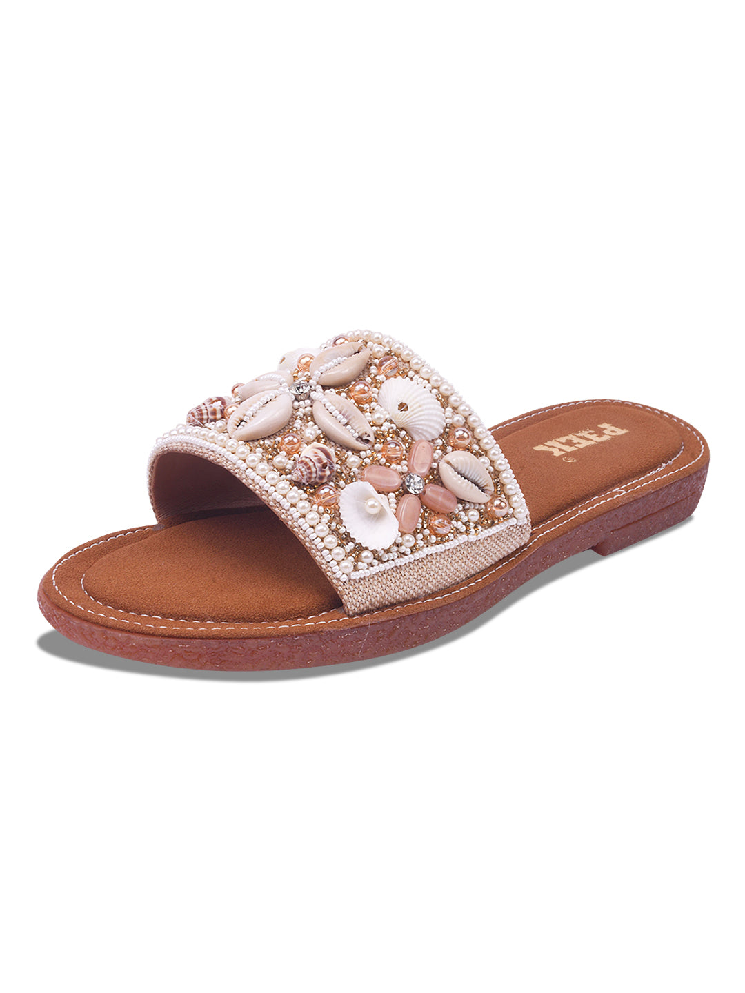 Stylish Handcrafted Flats with Shells, Beads & Stones